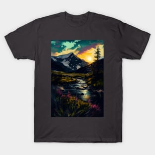 Mountain Sunset Horizon T-Shirt